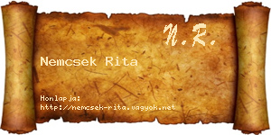 Nemcsek Rita névjegykártya