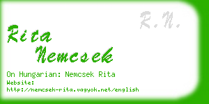 rita nemcsek business card